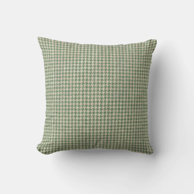 Almofada Padrão Verde da Houndstooth (Frente)