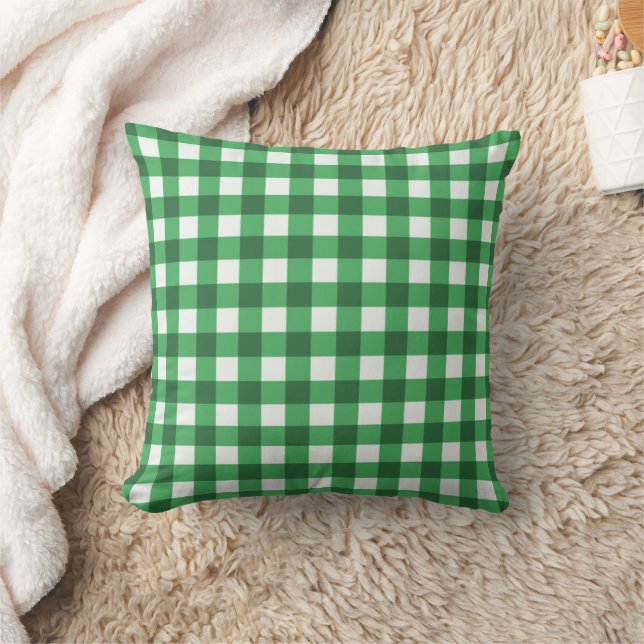 Almofada Padrão Verificado de Gingham Básico Emerald Green (Cobertor)
