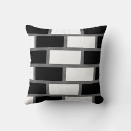 Almofada Padrão Verificado De Tartan De Sillitodo Preto E B