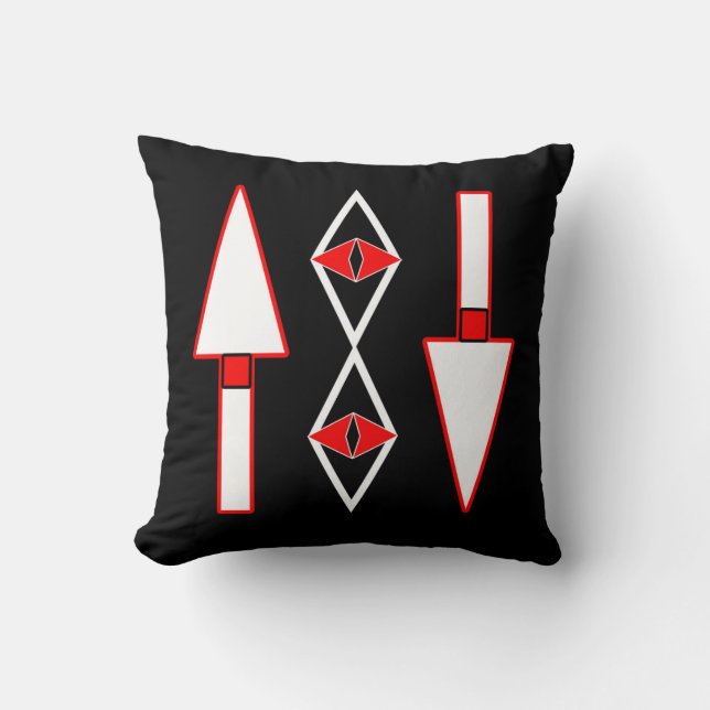 Almofada Padrão vermelho e preto,inspiração de tendência (Frente)