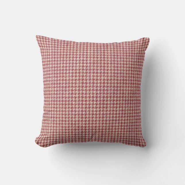 Almofada Padrão Vermelho Houndstooth (Frente)
