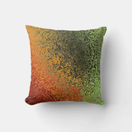 Almofada Padrão Vermelho Verde e Dourado