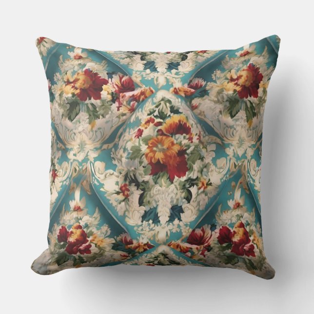 Almofada Padrão Whimsical Italiano Floral Damask (Frente)