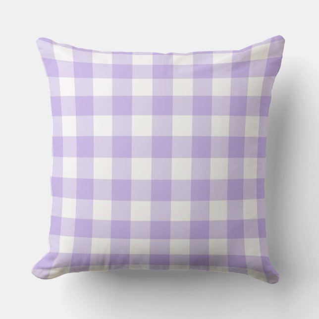 Almofada Padrão xadrez de lavanda Fresh Country (Frente)