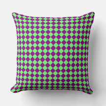 Padrão Xadrez Diamante Harlequim Roxo Verde