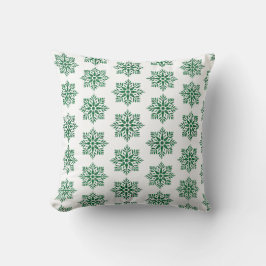 Almofada Padrão Xadrez Floco de Neve de Natal Verde