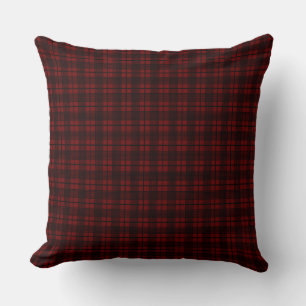 Almofada Padrão Xadrez Glen Fino Preto Vermelho