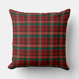 Almofada Padrão Xadrez Natalino Vermelho, Creme e Verde