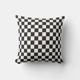 Almofada Padrão Xadrez Preto e Branco