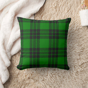 Almofada Padrão Xadrez Tartan Verde e Preto