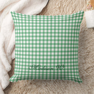 Almofada Padrão Xadrez Verde Pastel Fofo