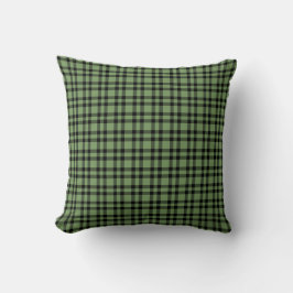Almofada Padrão Xadrez Verde Preto