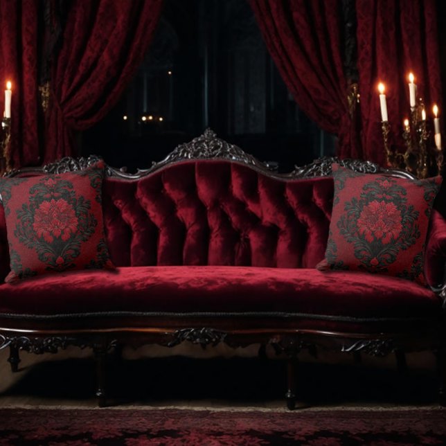 Almofada Padrão Xadrez Vermelho e Preto (Criador carregado)