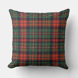 Almofada Padrão Xadrez Vermelho e Verde Clássico Escocês