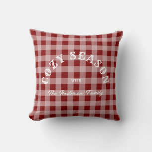 Almofada Padrão Xadrez Vermelho Personalizado Rústico Weste