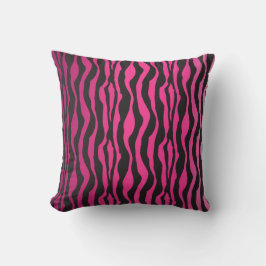 Almofada Padrão Zebra preto-rosa