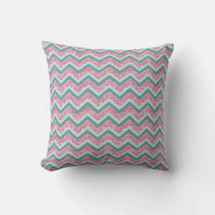 Almofada Padrão ZigZag cor-de-rosa
