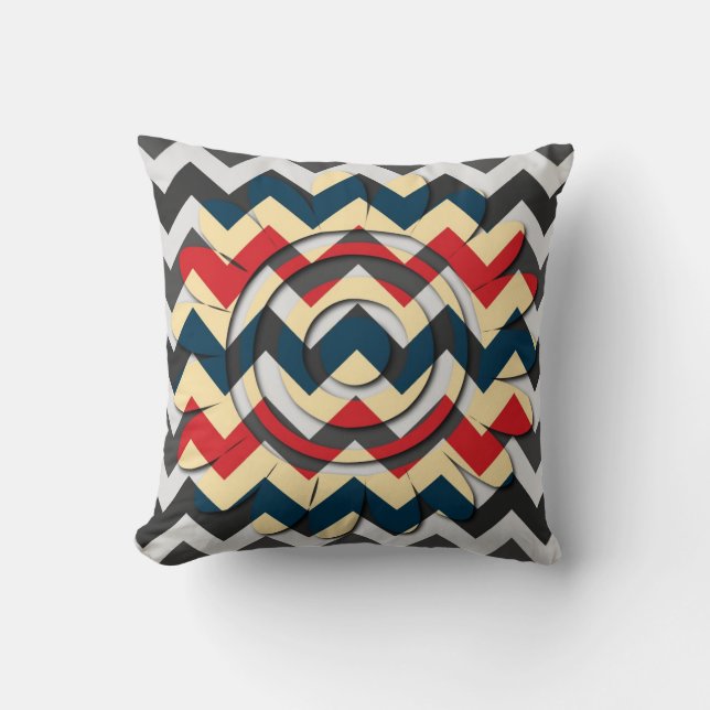 Almofada Padrão Zigzag do Chevron Moderno 2 (Frente)