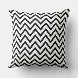 Almofada Padrão Zigzag Preto e Branco