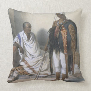 Almofada Padre e guerreiro Abyssinian, ilustração de '