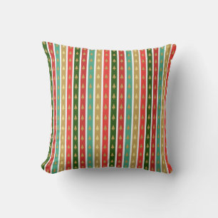 Almofada Padrões de árvores ouros de Natal - Elegante e Chi