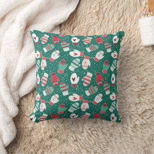 Almofada Padrões de Mittens de Natal Cozy no inverno