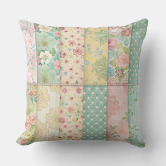 ALMOFADA PADRÕES DE PATCHWORK COLORIDOS COM AVIÕES BRANCOS