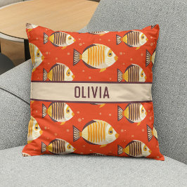 Almofada Padrões de Peixes Tropicais