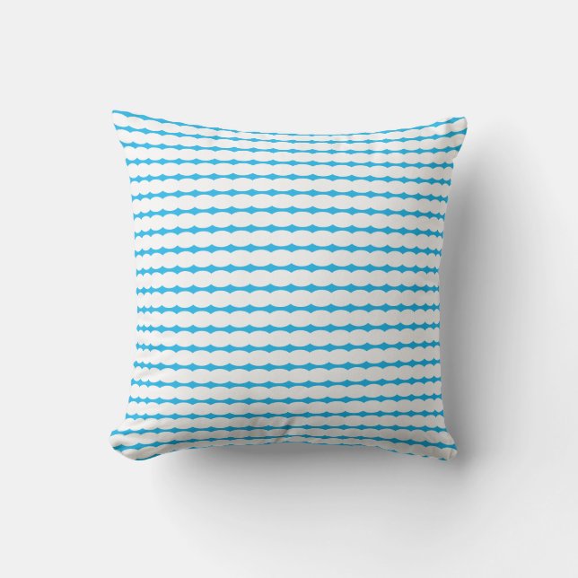 Almofada Padrões de Pérola Céu Branco Azul Presente de Deco (Frente)