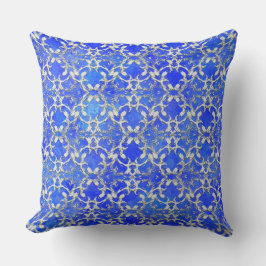 Almofada Padrões de rolagem azul de Cinza prateada