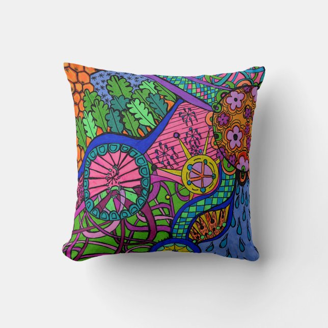 Almofada Padrões do divertimento! diário refrigere o (Frente)