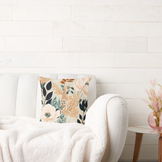 Almofada Padrões Flamentais Botânicos Inclináveis (Sofá)