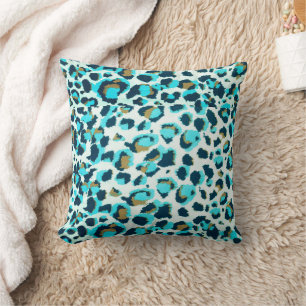 Almofada Padrões Funky de Leopardo Arte Animal Zoológico Ar