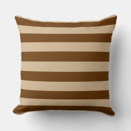Almofada Padrões Gargos de Brown e Stripes de Tan