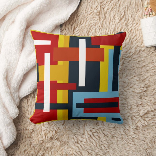 Almofada padrões geométricos de quadrados e retângulos (Cobertor)