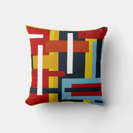 Almofada padrões geométricos de quadrados e retângulos