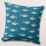 Almofada Padrões para peixes de atum<br><div class="desc">Padrão divertido de atum com um sorriso viscoso, perfeito para aqueles que amam peixe, comida e pesca. Arte original de Nic Squirrell.</div>