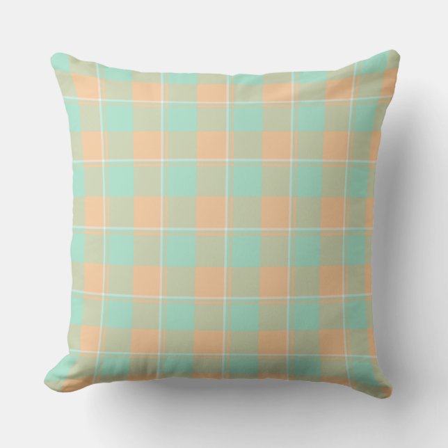 Almofada Padua Green and Corvette Peach Plaid (Frente)