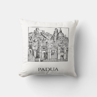 Almofada Padua Minimalista Silhueta Medieval Arte Linear