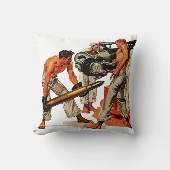 Almofada Pães do marinheiro que carregam a arma grande (Frente)