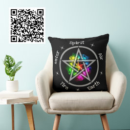 Almofada Pagan Wiccan Elemental Pentagram