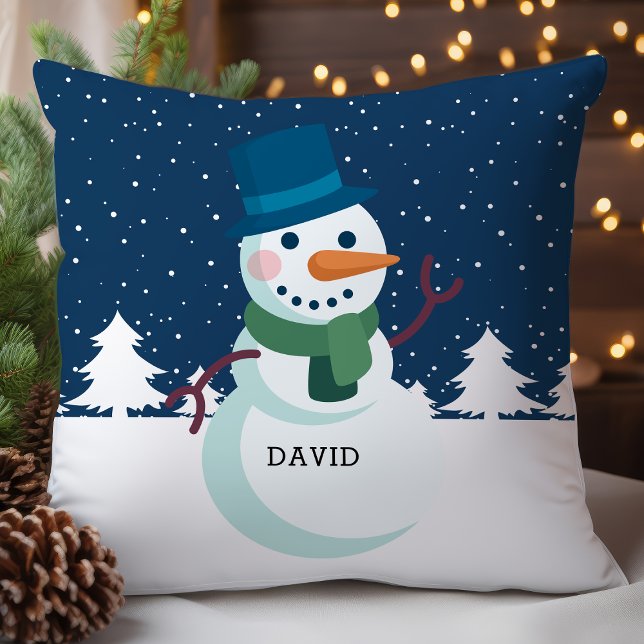 Almofada Pai Boneco de Neve Nome Personalizado Natal Feriad (Criador carregado)