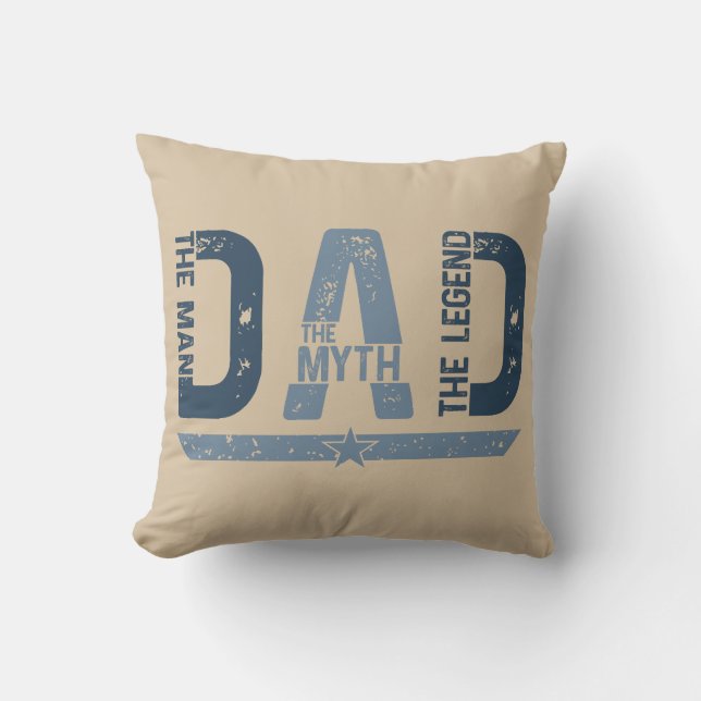 Almofada "PAI O Homem Mith Legend" Dia de os pais Presente (Frente)