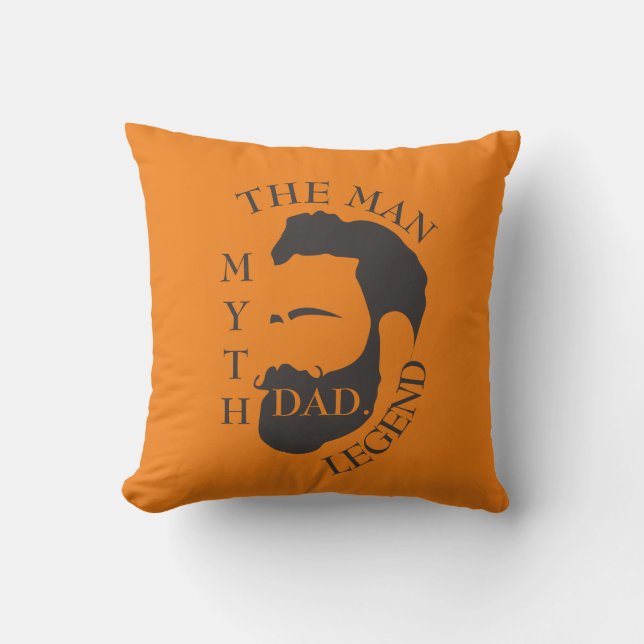 Almofada Pai o homem, o mito, o texto da lenda laranja (Frente)