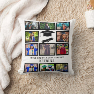 Almofada Pai orgulhoso personalizado da colagem de fotos do