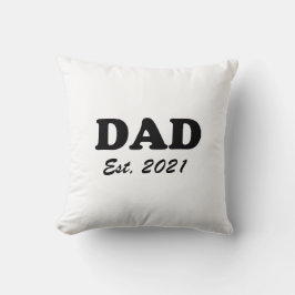 Almofada Pai personalizado Data estabelecida preto branco m