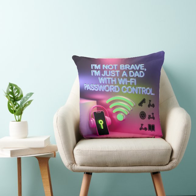 Almofada Pai WiFi Controle de Senha Engraçado Presente Padr (Cadeira)