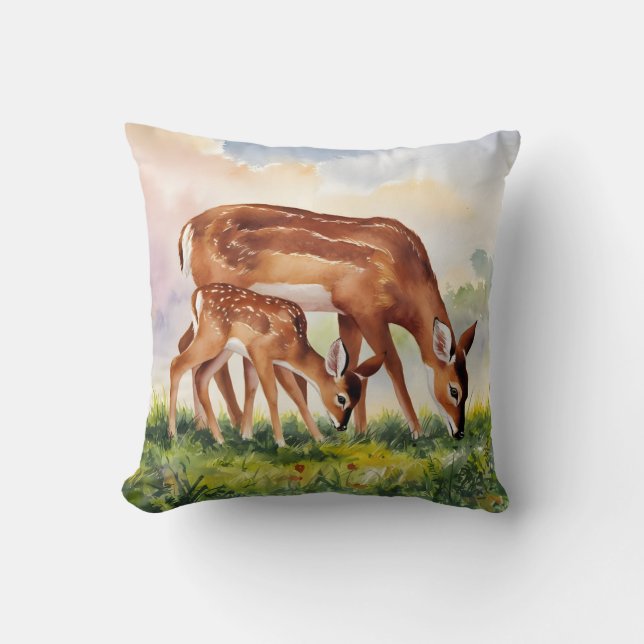 Almofada Painted Deer Mom and Baby (Frente)