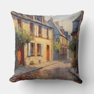 Almofada Painting French Medieval Street and Village