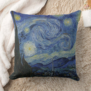 Almofada Paisagem bonita Estrelas de Ouro do Céu Azul Noite
